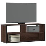Casa si Gradina - Mobilier - Comode si corpuri - Comode - Dulap TV, stejar maro, 100x31x39,5 cm, lemn prelucrat si metal - Infinity.ro