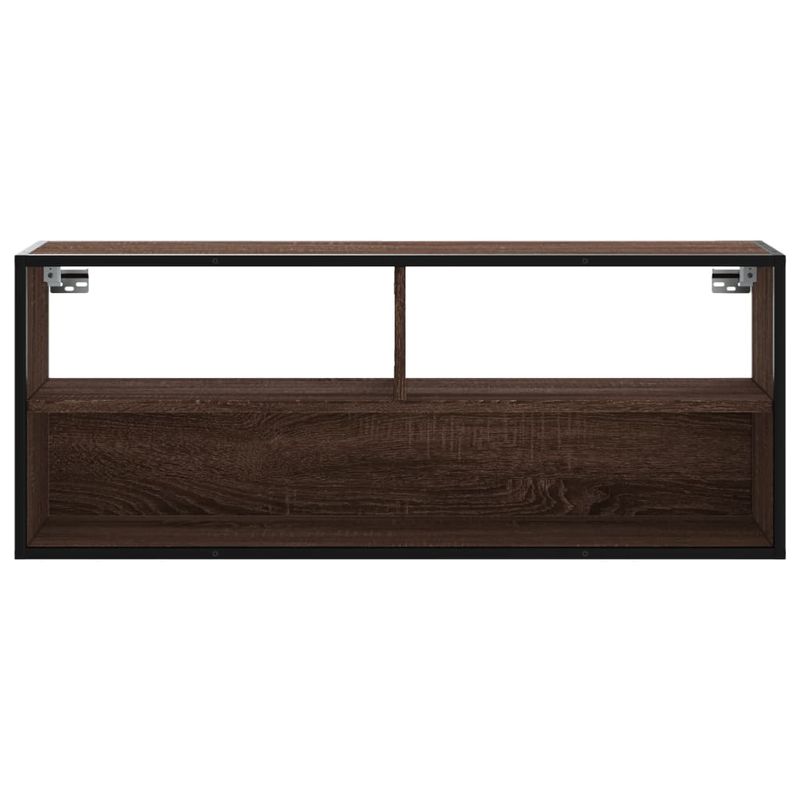 Casa si Gradina - Mobilier - Comode si corpuri - Comode - Dulap TV, stejar maro, 100x31x39,5 cm, lemn prelucrat si metal - Infinity.ro