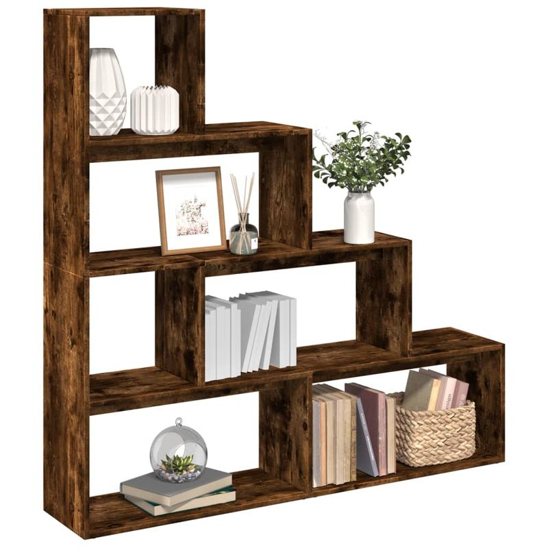 Casa si Gradina - Mobilier - Biblioteci si rafturi - Biblioteci - Biblioteca/separator stejar fumuriu 143,5x29x143,5 cm lemn - Infinity.ro