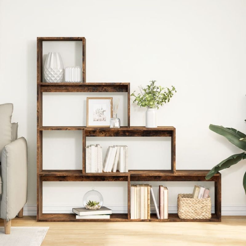 Casa si Gradina - Mobilier - Biblioteci si rafturi - Biblioteci - Biblioteca/separator stejar fumuriu 143,5x29x143,5 cm lemn - Infinity.ro