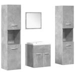 Casa si Gradina - Mobilier - Seturi de mobilier - Seturi baie - Set mobilier de baie, 5 piese, gri beton, lemn prelucrat - Infinity.ro