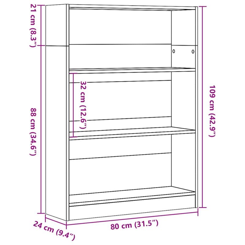 Casa si Gradina - Mobilier - Biblioteci si rafturi - Biblioteci - Biblioteca, alb, 80x24x109 cm, lemn prelucrat - Infinity.ro