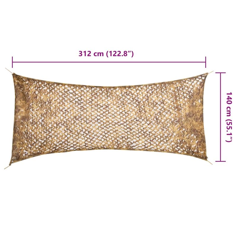 Sport si Outdoor - Accesorii si echipamente sportive - Alte accesorii sportive - Plasa de camuflaj cu geanta de depozitare, nisipiu, 312x140 cm - Infinity.ro