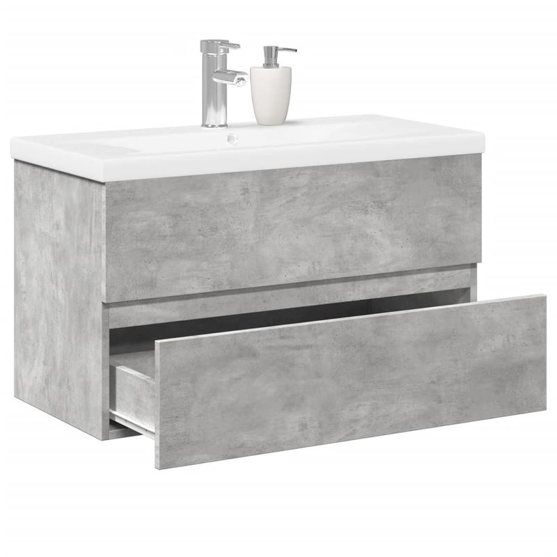 Casa si Gradina - Mobilier - Seturi de mobilier - Seturi baie - Set mobilier de baie, 2 piese, gri beton, lemn compozit - Infinity.ro