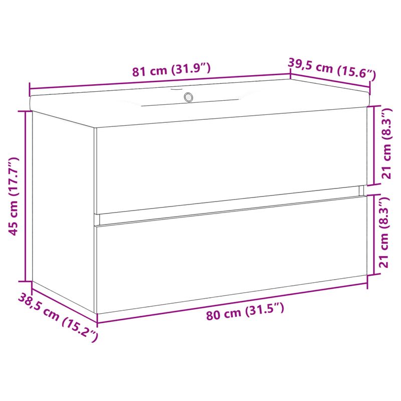 Casa si Gradina - Mobilier - Seturi de mobilier - Seturi baie - Set mobilier de baie, 2 piese, gri beton, lemn compozit - Infinity.ro