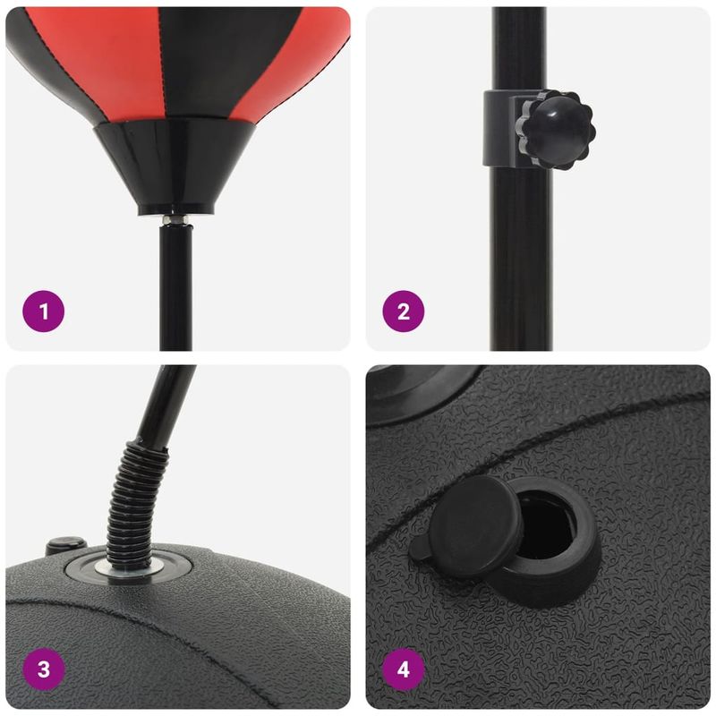 Sport si Outdoor - Sporturi de contact - Saci de box si accesorii - Set minge de box cu manusi/pompa, inaltime reglabila 81-122 cm - Infinity.ro