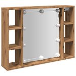 Casa si Gradina - Mobilier - Dulapuri si sifoniere - Dulapuri - Dulap cu oglinda si LED stejar artizanal 76x15x55 cm, lemn - Infinity.ro