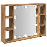Casa si Gradina - Mobilier - Dulapuri si sifoniere - Dulapuri - Dulap cu oglinda si LED stejar artizanal 76x15x55 cm, lemn - Infinity.ro