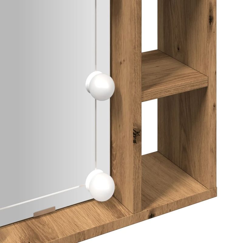 Casa si Gradina - Mobilier - Dulapuri si sifoniere - Dulapuri - Dulap cu oglinda si LED stejar artizanal 76x15x55 cm, lemn - Infinity.ro