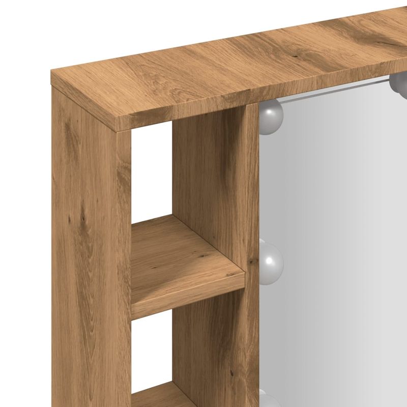 Casa si Gradina - Mobilier - Dulapuri si sifoniere - Dulapuri - Dulap cu oglinda si LED stejar artizanal 76x15x55 cm, lemn - Infinity.ro