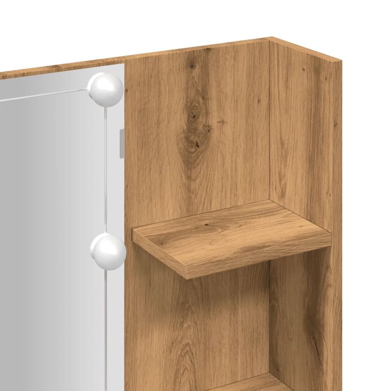 Casa si Gradina - Mobilier - Comode si corpuri - Masute de toaleta - Masa de toaleta cu LED, stejar artizanal, 60x40x140 cm - Infinity.ro