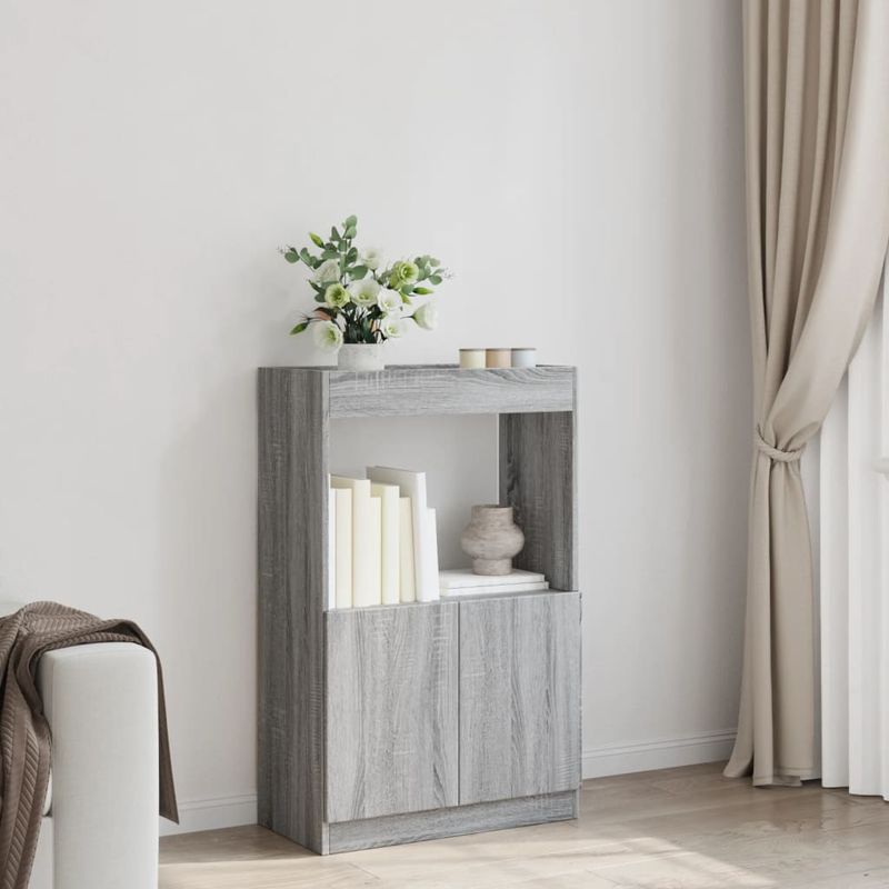 Casa si Gradina - Mobilier - Biblioteci si rafturi - Biblioteci - Dulap inalt, gri sonoma, 63x33x100 cm, lemn prelucrat - Infinity.ro