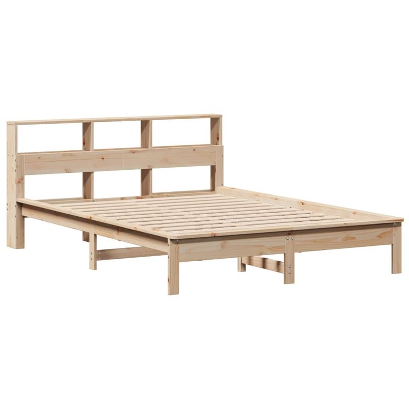 Casa si Gradina - Mobilier - Paturi si accesorii - Paturi - Pat cu biblioteca fara saltea, 120x190 cm, lemn masiv de pin - Infinity.ro