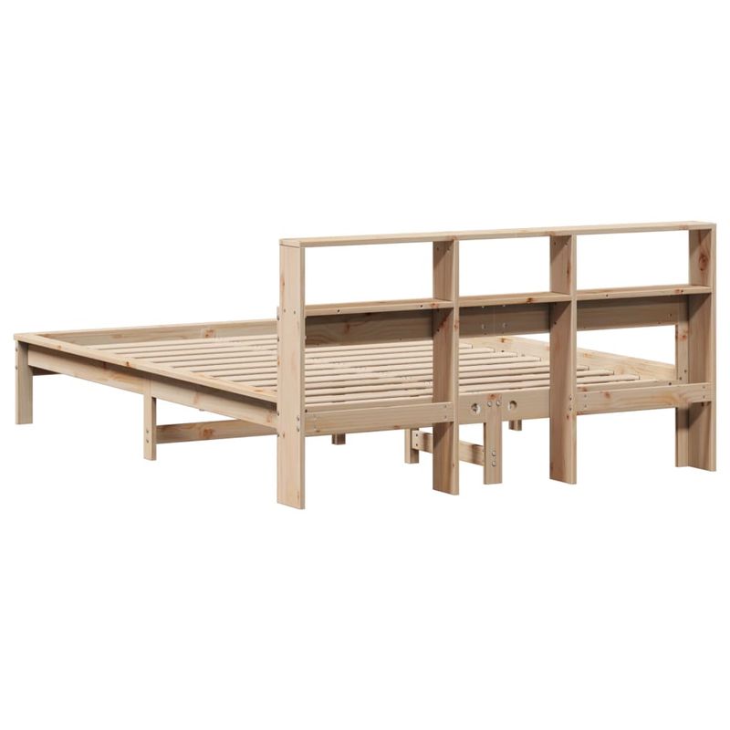 Casa si Gradina - Mobilier - Paturi si accesorii - Paturi - Pat cu biblioteca fara saltea, 120x190 cm, lemn masiv de pin - Infinity.ro