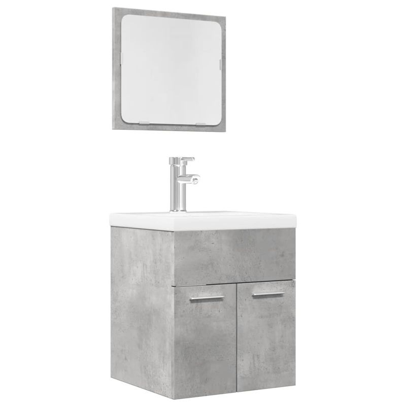 Casa si Gradina - Mobilier - Seturi de mobilier - Seturi baie - Set mobilier de baie, 2 piese, gri beton, lemn compozit - Infinity.ro