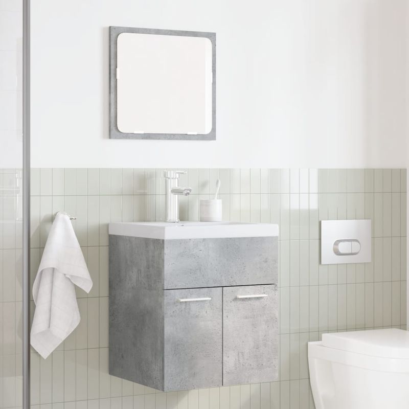 Casa si Gradina - Mobilier - Seturi de mobilier - Seturi baie - Set mobilier de baie, 2 piese, gri beton, lemn compozit - Infinity.ro