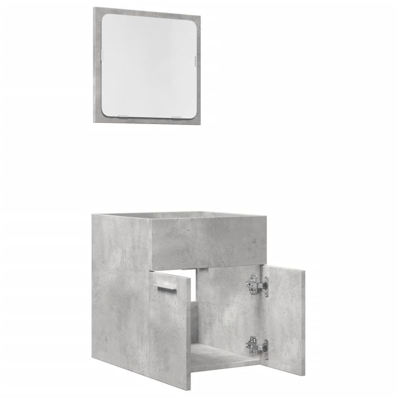 Casa si Gradina - Mobilier - Seturi de mobilier - Seturi baie - Set mobilier de baie, 2 piese, gri beton, lemn compozit - Infinity.ro
