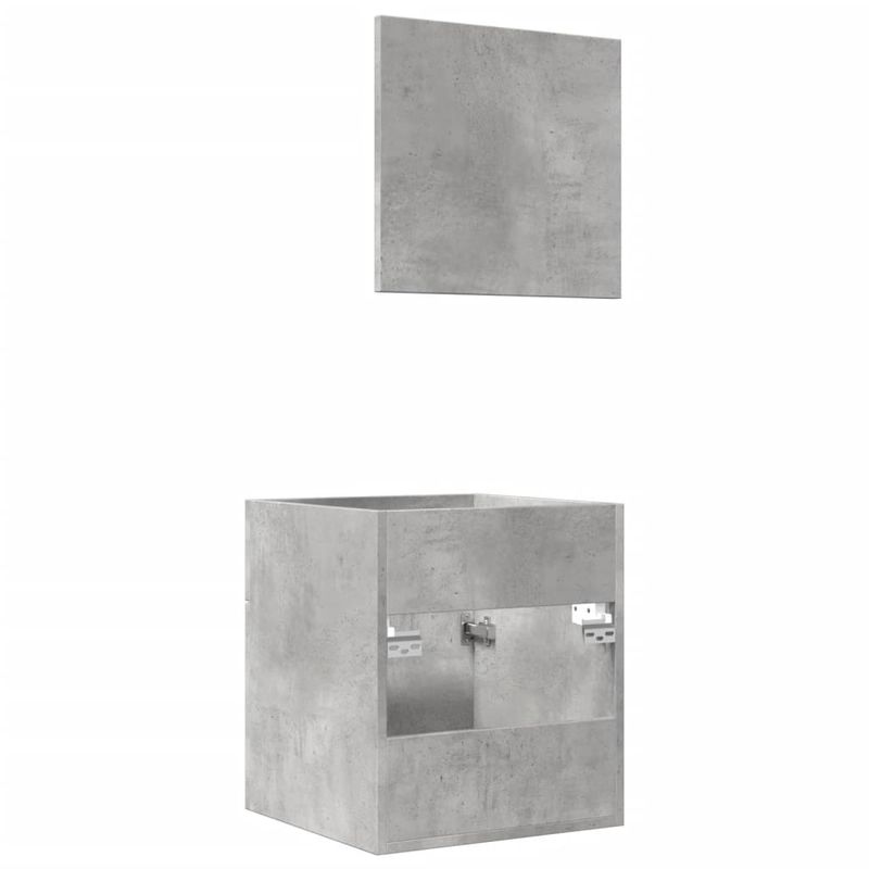 Casa si Gradina - Mobilier - Seturi de mobilier - Seturi baie - Set mobilier de baie, 2 piese, gri beton, lemn compozit - Infinity.ro