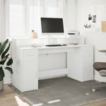 Casa si Gradina - Mobilier - Mese si birouri - Birouri - Birou cu lumini LED, alb, 160x55x91 cm, lemn prelucrat - Infinity.ro