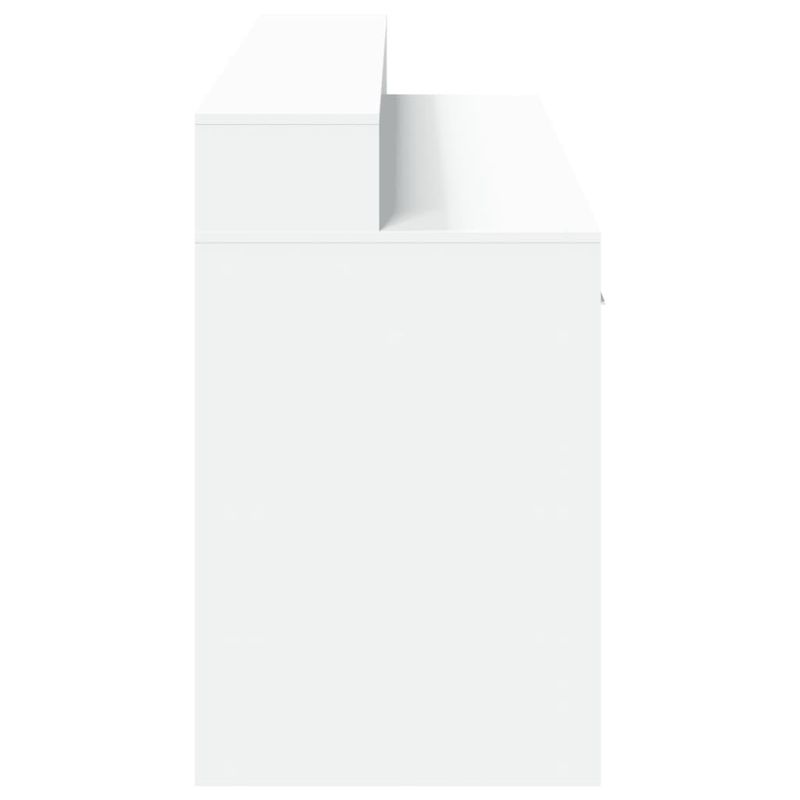 Casa si Gradina - Mobilier - Mese si birouri - Birouri - Birou cu lumini LED, alb, 160x55x91 cm, lemn prelucrat - Infinity.ro