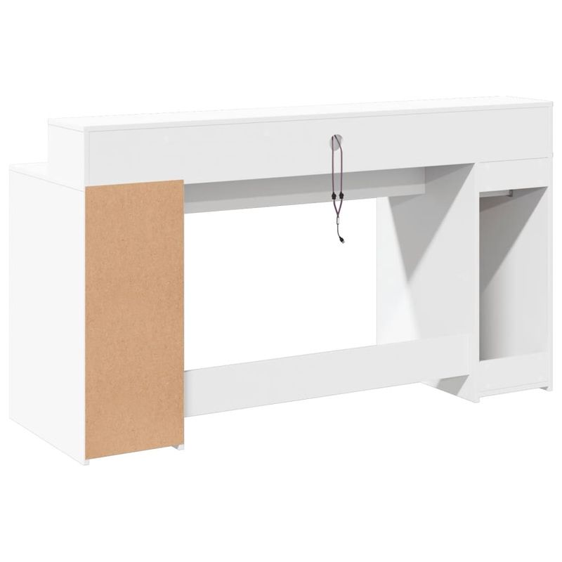 Casa si Gradina - Mobilier - Mese si birouri - Birouri - Birou cu lumini LED, alb, 160x55x91 cm, lemn prelucrat - Infinity.ro