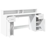 Casa si Gradina - Mobilier - Mese si birouri - Birouri - Birou cu lumini LED, alb, 160x55x91 cm, lemn prelucrat - Infinity.ro