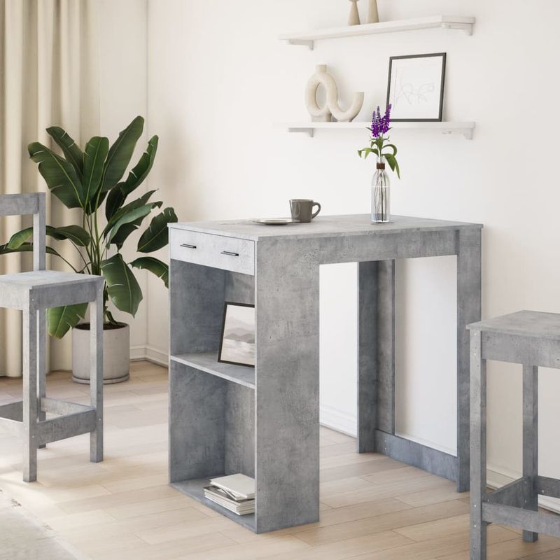 Casa si Gradina - Mobilier - Mese si birouri - Mese bucatarie si dining - Masa de bar, gri beton, 102x70x103,5 cm, lemn prelucrat - Infinity.ro