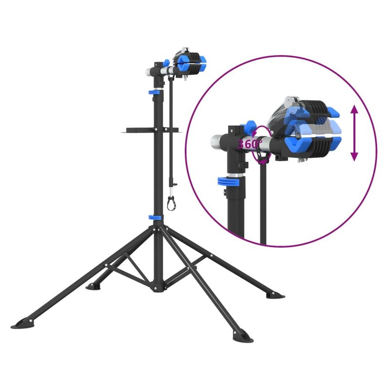 Sport si Outdoor - Ciclism - Accesorii pentru biciclete - Suporturi accesorii biciclete - Suport reparare biciclete pliabil reglabil 108-188 cm otel - Infinity.ro