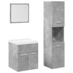 Casa si Gradina - Mobilier - Seturi de mobilier - Seturi baie - Set mobilier de baie, 4 piese, gri beton, lemn compozit - Infinity.ro