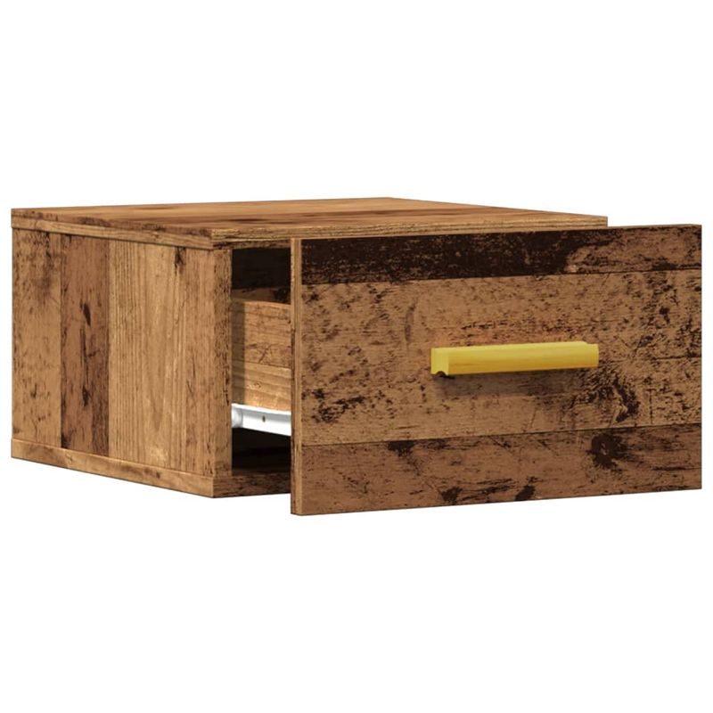 Casa si Gradina - Mobilier - Comode si corpuri - Noptiere - Noptiera de perete, lemn vechi, 35x35x20 cm - Infinity.ro