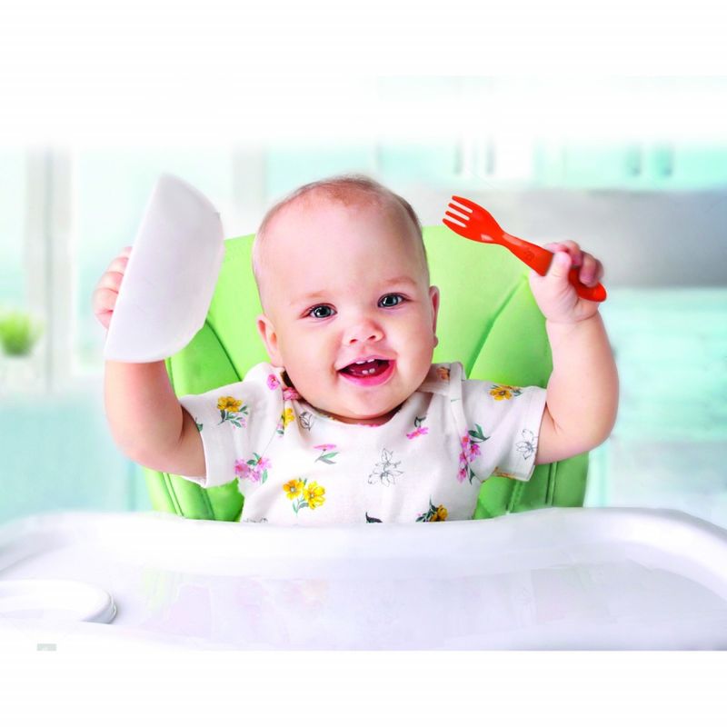 Jucarii, Copii si Bebe - Hrana si alaptare - Biberoane, suzete si accesorii hranire - Articole hranire bebelusi - Set lingurita si furculita BabyJem (Culoare: Portocaliu) - Infinity.ro