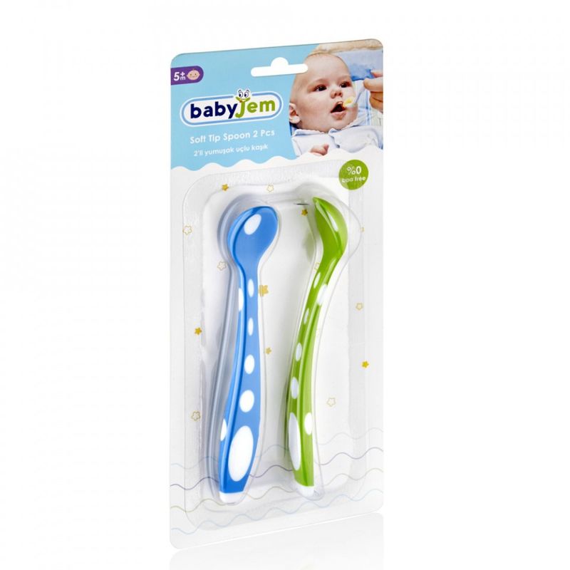 Jucarii, Copii si Bebe - Hrana si alaptare - Biberoane, suzete si accesorii hranire - Articole hranire bebelusi - Set 2 lingurite din silicon BabyJem Soft Spoon (Culoare: Mov) - Infinity.ro