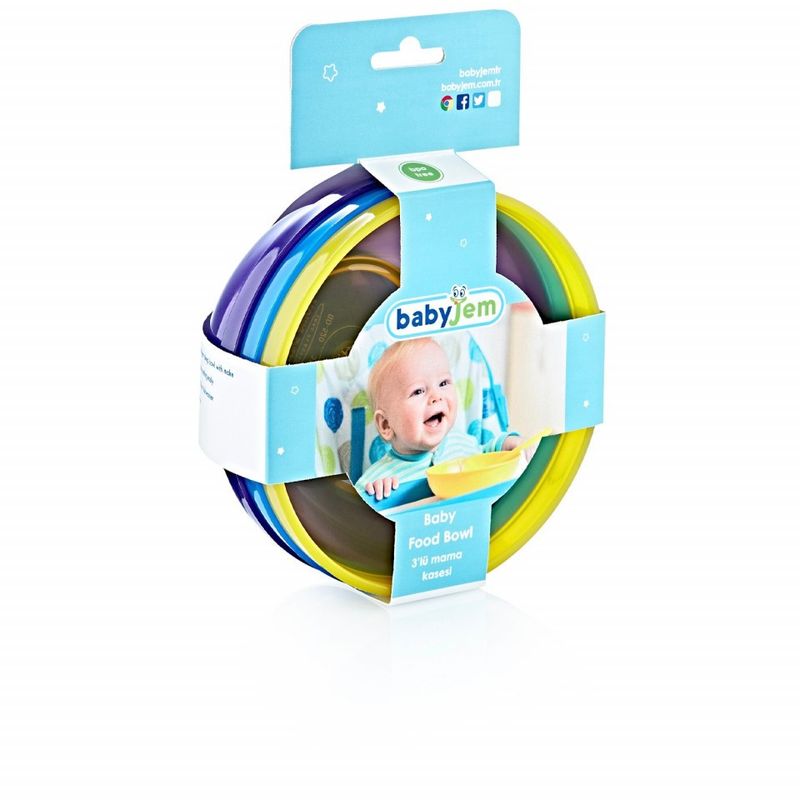 Jucarii, Copii si Bebe - Hrana si alaptare - Biberoane, suzete si accesorii hranire - Articole hranire bebelusi - Set 3 boluri colorate pentru copii BabyJem (Pentru: Fete) - Infinity.ro