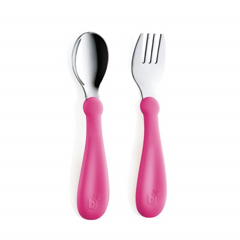 Jucarii, Copii si Bebe - Hrana si alaptare - Biberoane, suzete si accesorii hranire - Articole hranire bebelusi - Set tacamuri din inox pentru copii BabyJem (Culoare: Portocaliu) - Infinity.ro