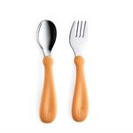 Jucarii, Copii si Bebe - Hrana si alaptare - Biberoane, suzete si accesorii hranire - Articole hranire bebelusi - Set tacamuri din inox pentru copii BabyJem (Culoare: Portocaliu) - Infinity.ro