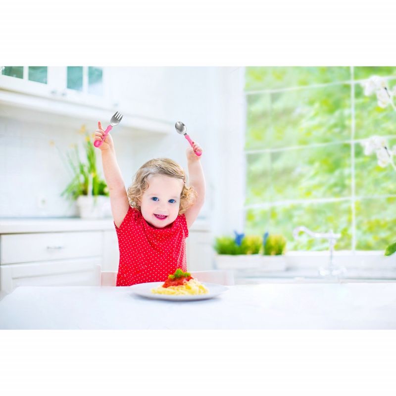 Jucarii, Copii si Bebe - Hrana si alaptare - Biberoane, suzete si accesorii hranire - Articole hranire bebelusi - Set tacamuri din inox pentru copii BabyJem (Culoare: Portocaliu) - Infinity.ro