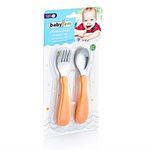 Jucarii, Copii si Bebe - Hrana si alaptare - Biberoane, suzete si accesorii hranire - Articole hranire bebelusi - Set tacamuri din inox pentru copii BabyJem (Culoare: Portocaliu) - Infinity.ro