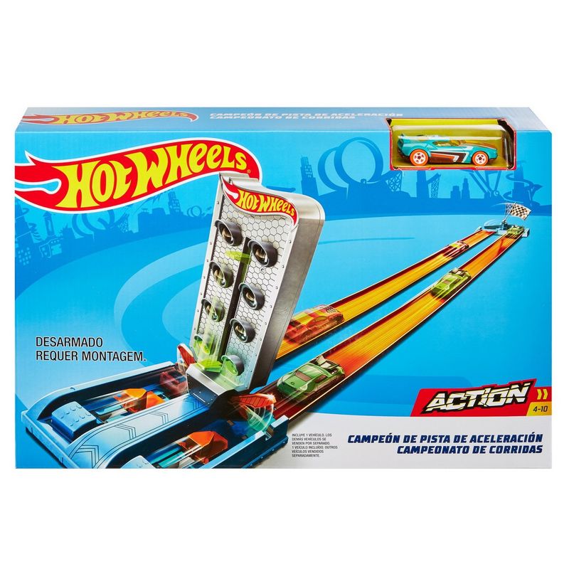 Jucarii, Copii si Bebe - Jucarii si jocuri - Vehicule si jucarii cu telecomanda - Masinute - Hot wheels lansator cu masinuta pista pentru acceleratii maxime - Infinity.ro