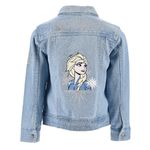 Fashion, accesorii si bijuterii - Copii - Imbracaminte copii - Jachete si geci copii - Jacheta din denim fetite Frozen, Albastru 128 CM 8 ani - Infinity.ro
