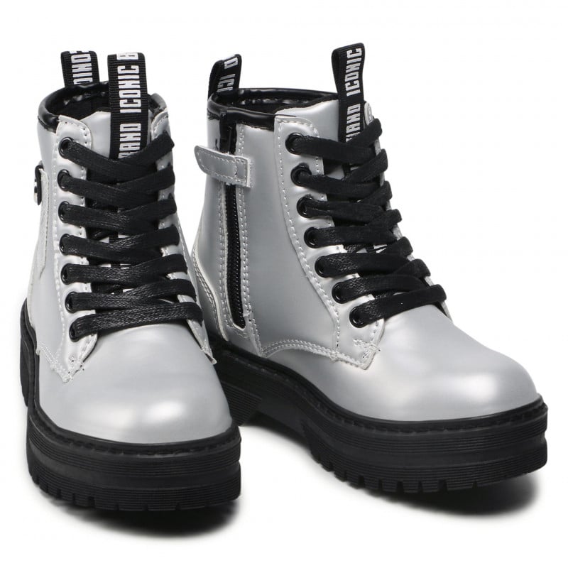 Fashion, accesorii si bijuterii - Copii - Incaltaminte copii - Ghete si cizme copii - Botine Shone copii 81587-006 29 EU Argintiu - Infinity.ro