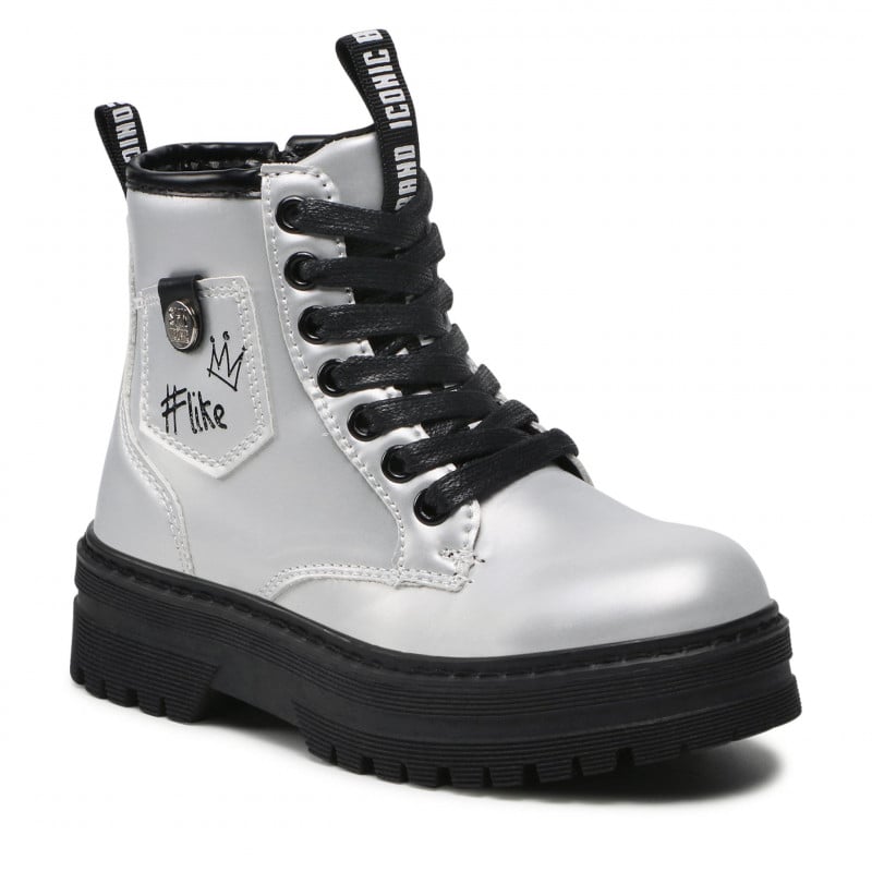 Fashion, accesorii si bijuterii - Copii - Incaltaminte copii - Ghete si cizme copii - Botine Shone copii 81587-006 29 EU Argintiu - Infinity.ro