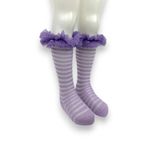 Fashion, accesorii si bijuterii - Copii - Lenjerie si pijamale copii - Sosete si dresuri copii - Sosete cu volanase tulle si dungi transparente pentru copii, mov 8-9 ani - Infinity.ro