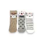 Fashion, accesorii si bijuterii - Copii - Lenjerie si pijamale copii - Sosete si dresuri copii - Set de 3 perechi sosete lungi cu model animalute pentru copii 0-6 luni - Infinity.ro