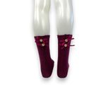 Fashion, accesorii si bijuterii - Copii - Lenjerie si pijamale copii - Sosete si dresuri copii - Sosete lungi cu nasturi pentru copii, grena 12-18 luni - Infinity.ro