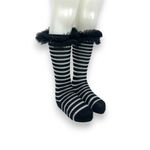 Fashion, accesorii si bijuterii - Copii - Lenjerie si pijamale copii - Sosete si dresuri copii - Sosete cu volanase tulle si dungi transparente pentru copii, negru 4-5 ani - Infinity.ro