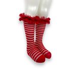 Fashion, accesorii si bijuterii - Copii - Lenjerie si pijamale copii - Sosete si dresuri copii - Sosete cu volanase tulle si dungi transparente pentru copii, rosu 4-5 ani - Infinity.ro