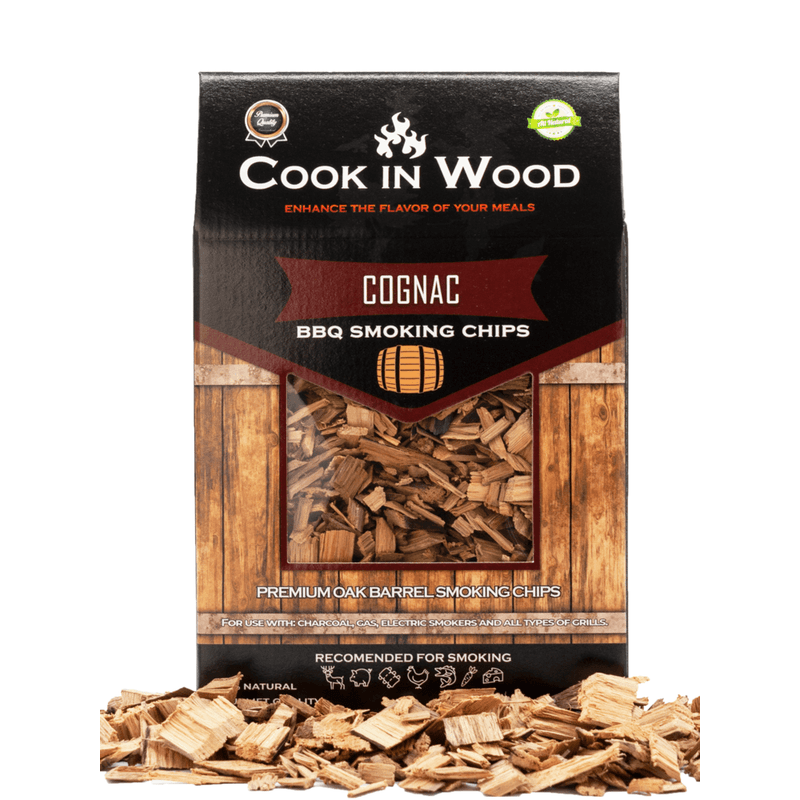 Casa si Gradina - Gradina si terasa - Gratare si accesorii - Accesorii gratare - Aschii pentru afumare din lemn de stejar, infuzat cu aroma de Cognac, chips-uri 900 grame - Infinity.ro