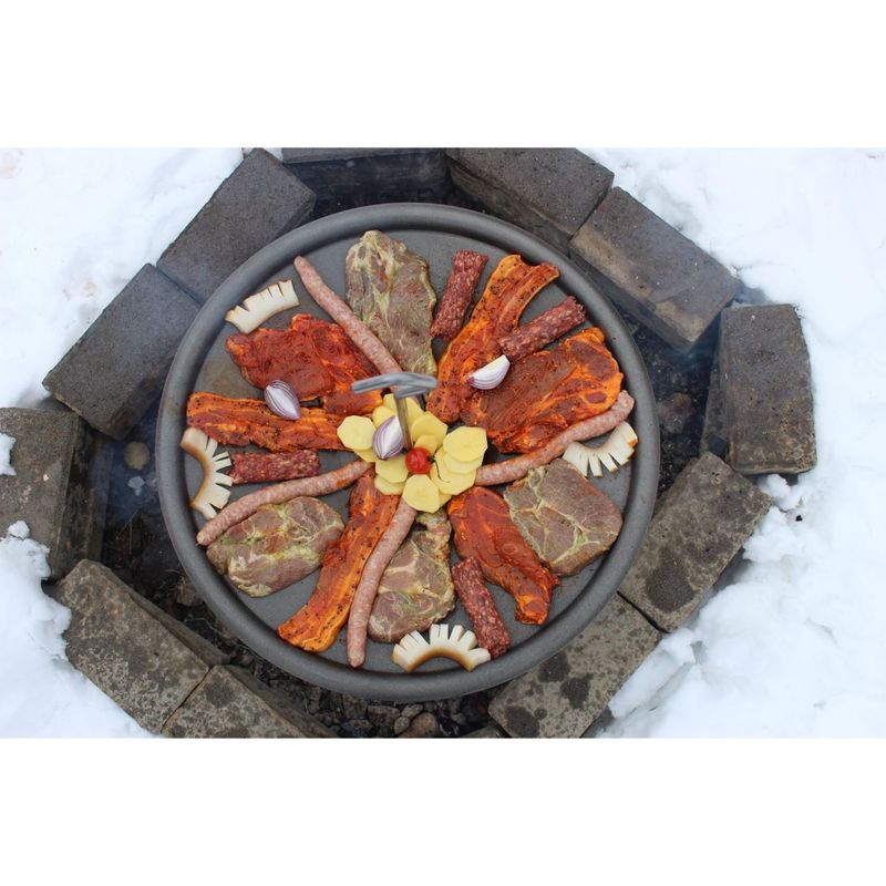 Casa si Gradina - Gradina si terasa - Gratare si accesorii - Gratare de gradina - Disc pentru gratar, fonta, tip grill, cu picioare si agatator, 50 cm, Barbeque - Infinity.ro