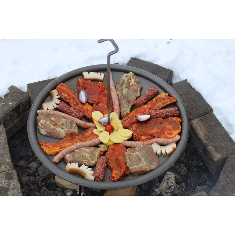 Casa si Gradina - Gradina si terasa - Gratare si accesorii - Gratare de gradina - Disc pentru gratar, fonta, tip grill, cu picioare si agatator, 50 cm, Barbeque - Infinity.ro
