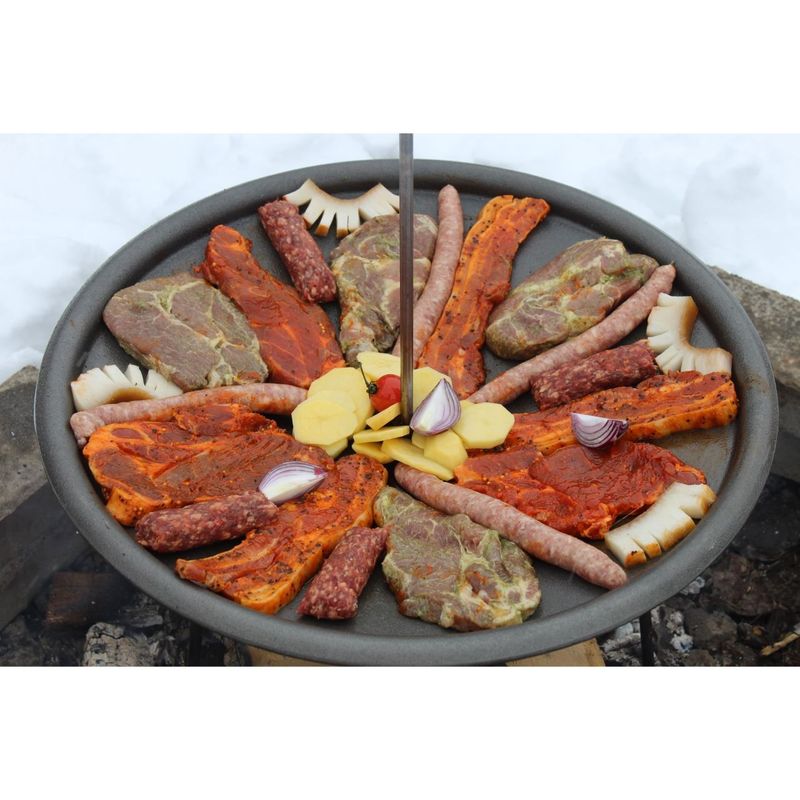 Casa si Gradina - Gradina si terasa - Gratare si accesorii - Gratare de gradina - Disc pentru gratar, fonta, tip grill, cu picioare si agatator, 50 cm, Barbeque - Infinity.ro